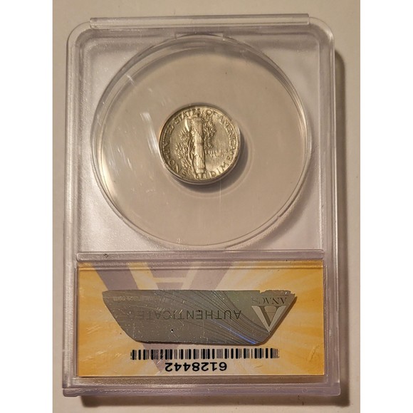 1940 Mercury Dime AU55 ANACS - Picture 2 of 2